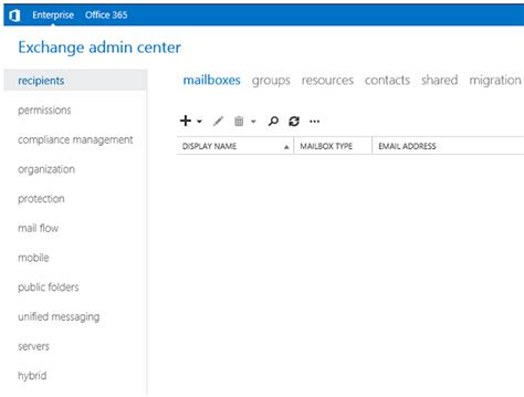 exchange admin center aufrufen.